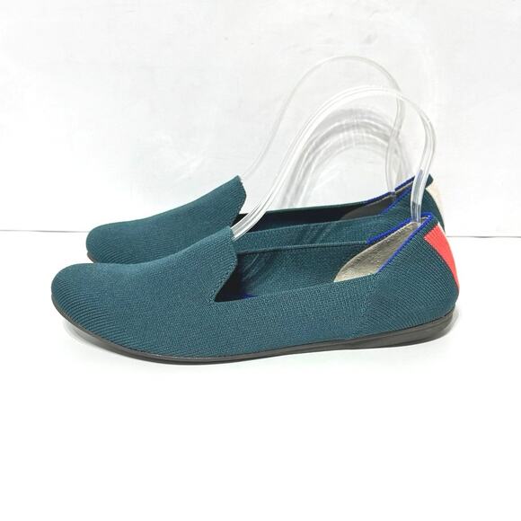 Rothy's The Almond Women’s Slip On Flats Loafers Size 7 Blue Sage Stripe Accent - Picture 3 of 9